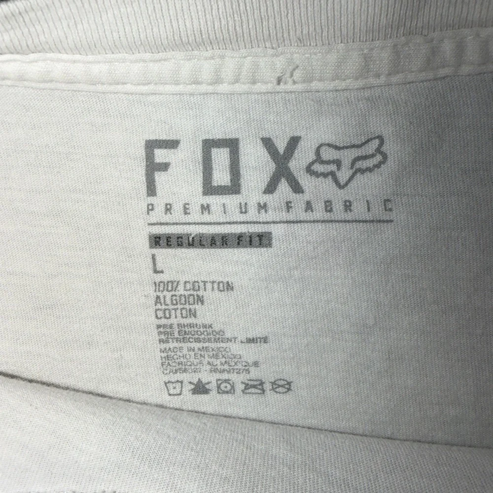 Vintage Fox Racing White Graphic T Shirt Size Large Y2K